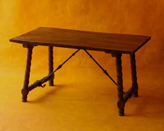 WALNUT SPANISH HAND CARVED TABLE