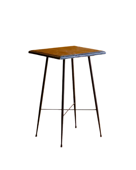 GREEN MARBLE PEDESTAL TABLE