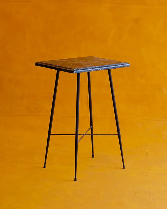 GREEN MARBLE PEDESTAL TABLE