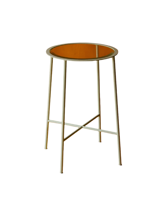 MINT GREEN SIDE TABLES w. BEVELED GLASS TOP