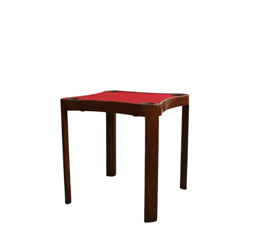 RED SLATE GAMES TABLE w. ASH TRAYS