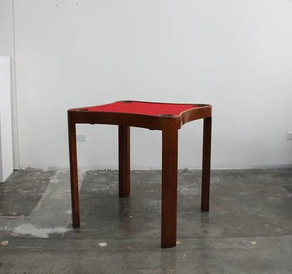 RED SLATE GAMES TABLE w. ASH TRAYS