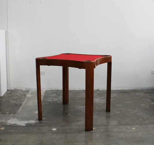 RED SLATE GAMES TABLE w. ASH TRAYS