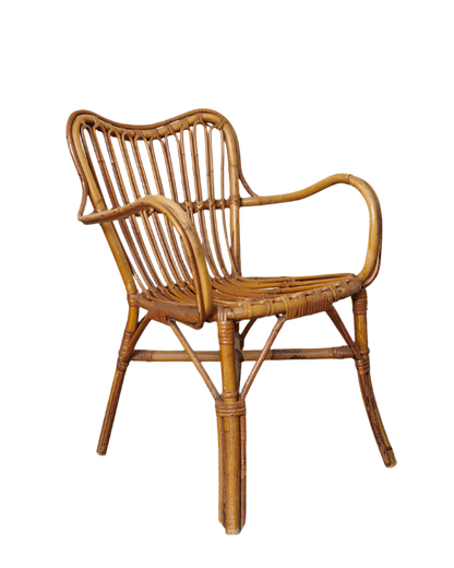 RATTAN SIDE TABLE & CHAIR SET