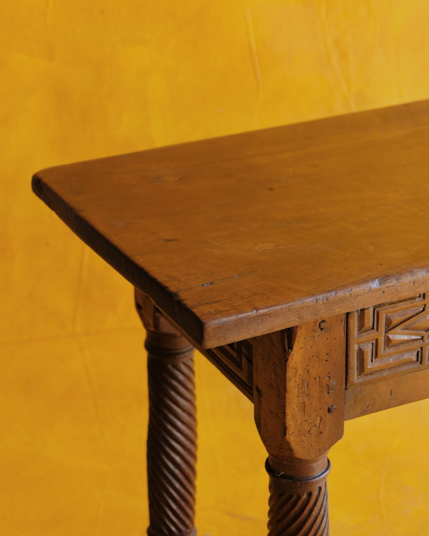 SPANISH HAND CARVED TWIN DRAWER CONSOLE