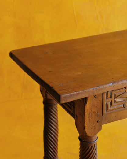SPANISH HAND CARVED TWIN DRAWER CONSOLE
