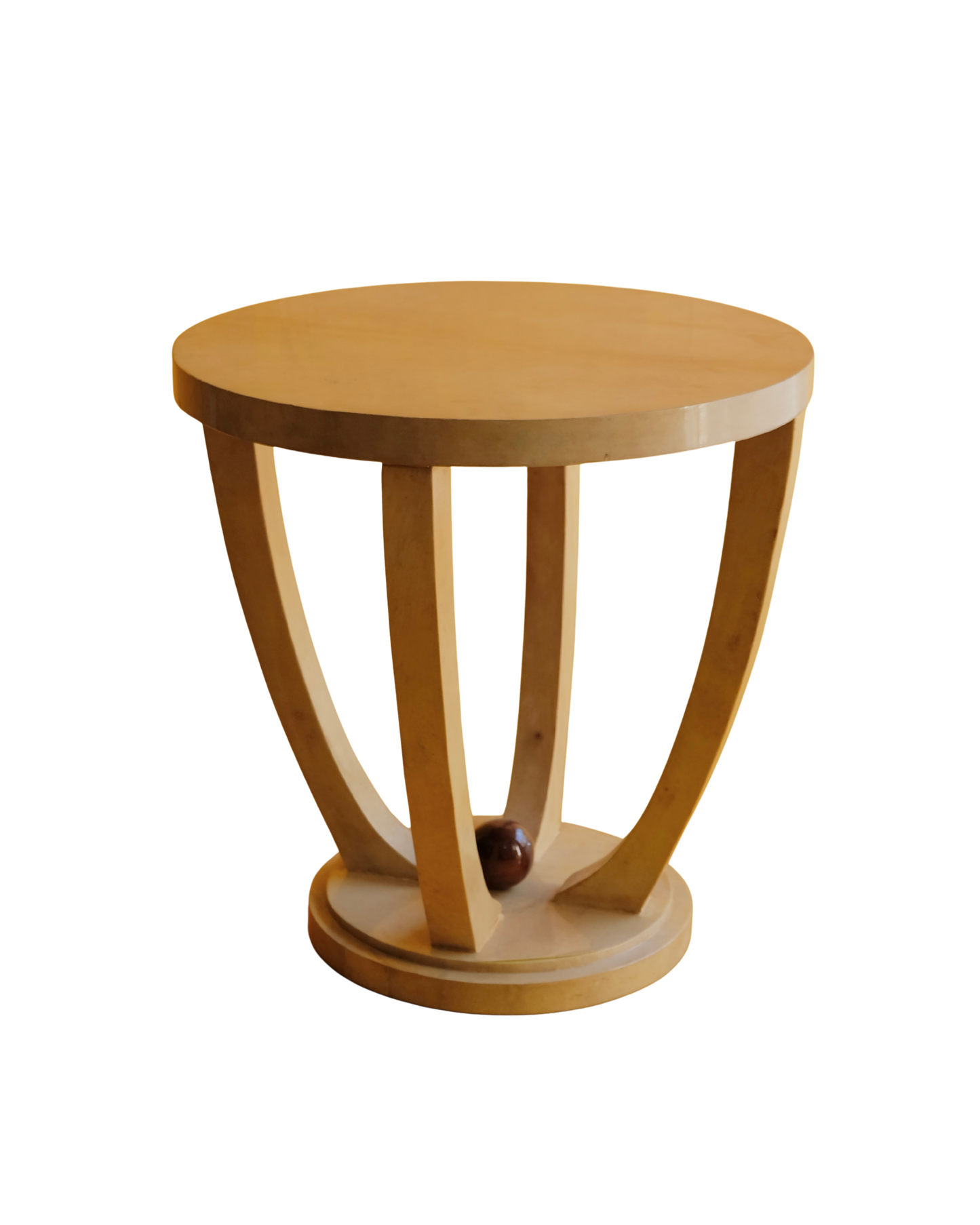 IVORY ART DECO PARCHMENT SIDE TABLE