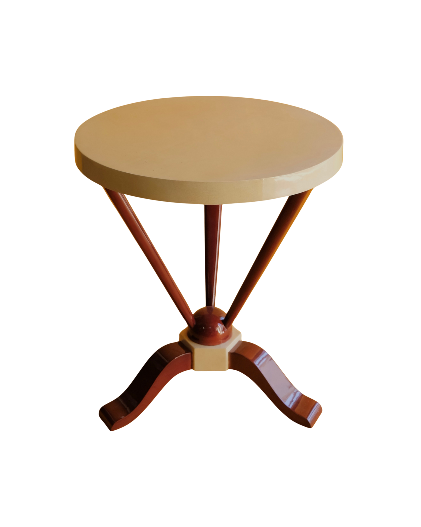 ROSEWOOD ART DECO PARCHMENT SIDE TABLE
