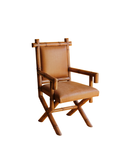 SET OF FOUR BAMBOO ARMCHAIRS