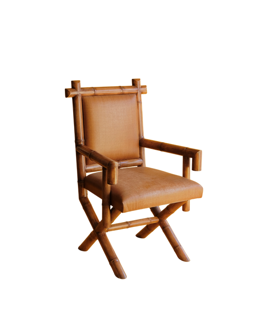 SET OF FOUR BAMBOO ARMCHAIRS