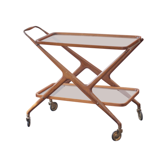 TIMBER & GLASS BAR CART