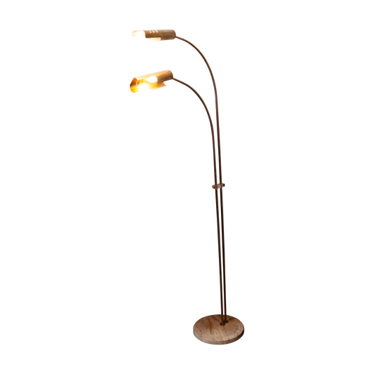 TWIN ARCH BRASS FLOOR LAMP
