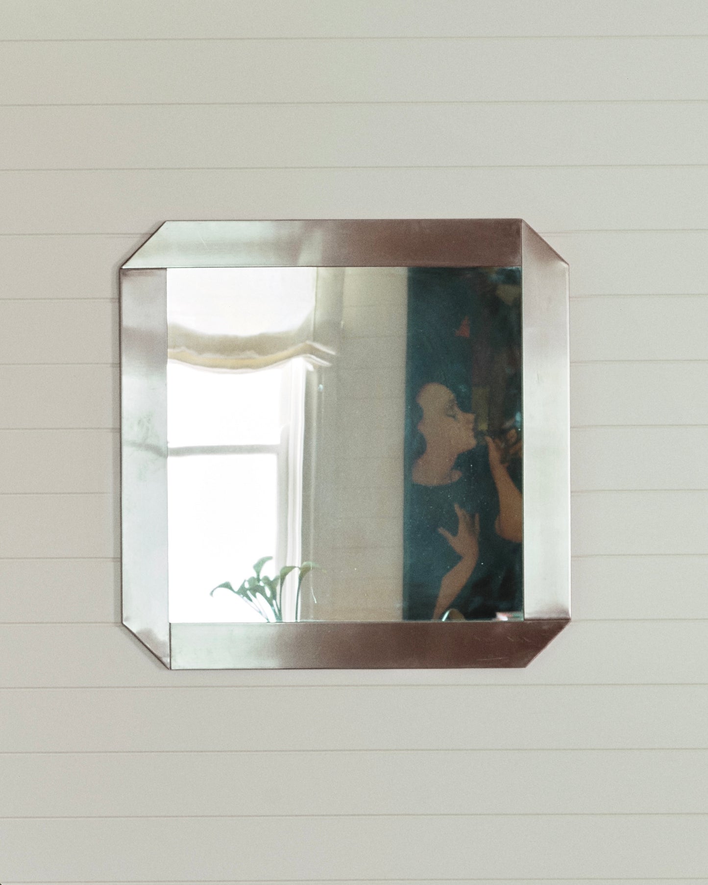 SINGLE MITER BRUSHED STEEL MIRROR