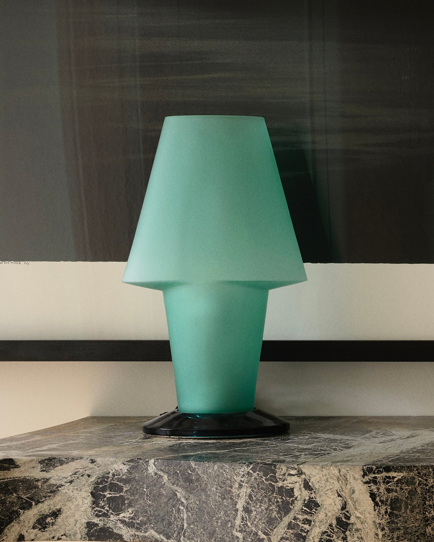 SMALL GREEN MURANO GLASS TABLE LAMP