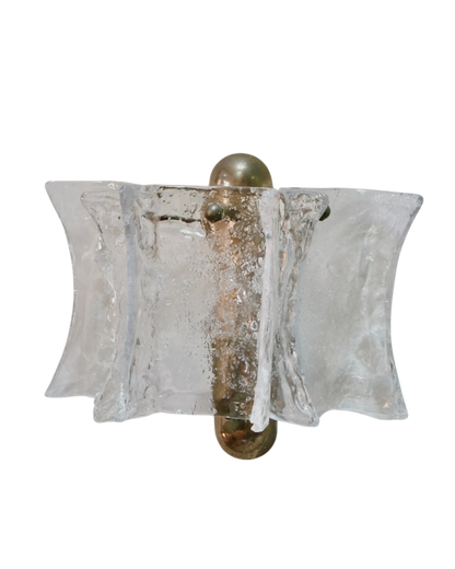 CURVED THREE PANEL SEEDED MURANO SCONCE