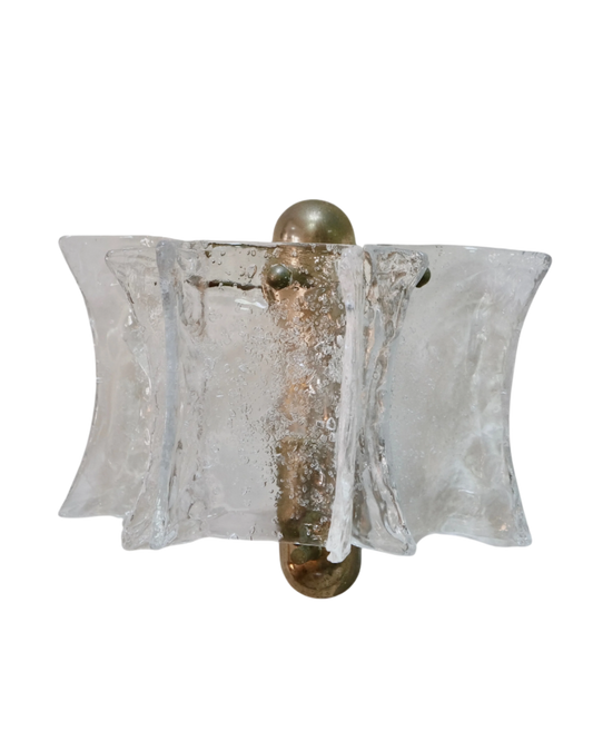 CURVED THREE PANEL SEEDED MURANO SCONCE