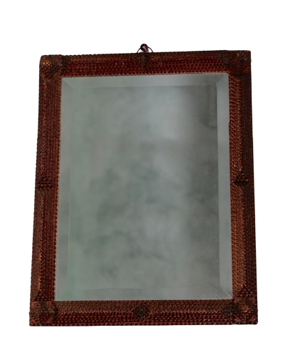 LARGE TRAMP ART WOODEN MIRROR