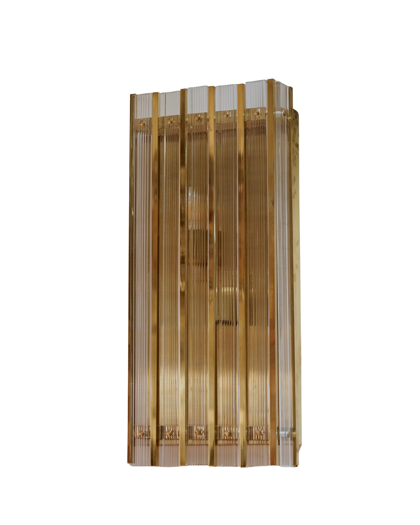 GOLD GRID BOX LIGHT SCONCE