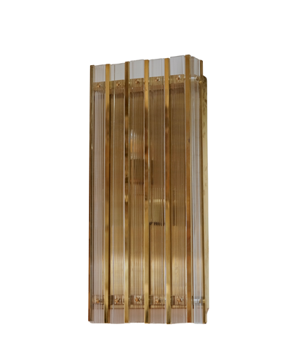 GOLD GRID BOX LIGHT SCONCE