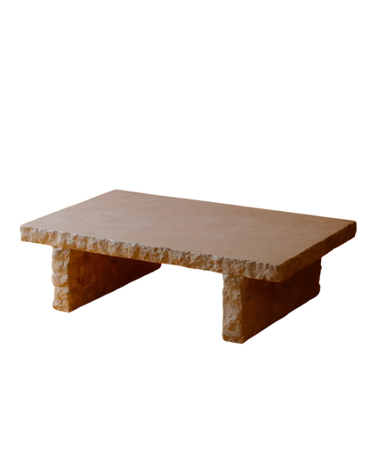 RAW EDGE TRAVERTINE COFFEE TABLE