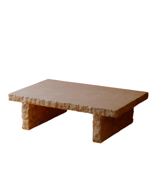 RAW EDGE TRAVERTINE COFFEE TABLE