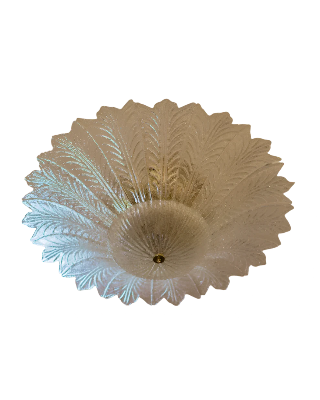 LARGE INVERTED MURANO GLASS LEAF FLUSH MOUNT
