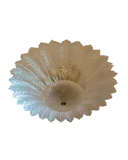 LARGE INVERTED MURANO GLASS LEAF FLUSH MOUNT