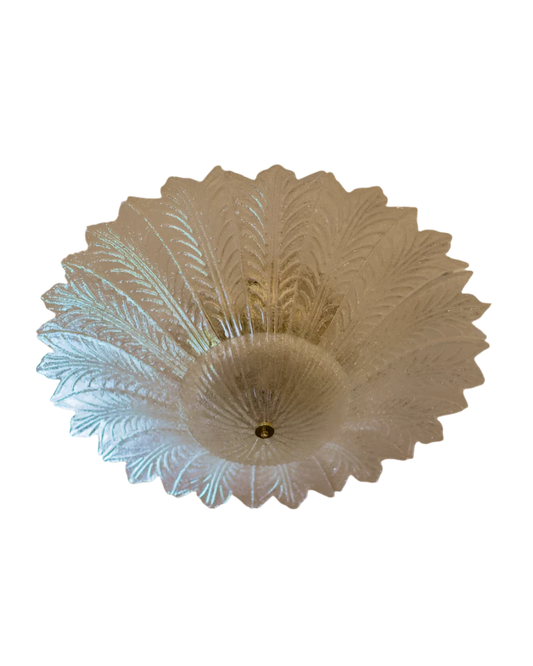 LARGE INVERTED MURANO GLASS LEAF FLUSH MOUNT