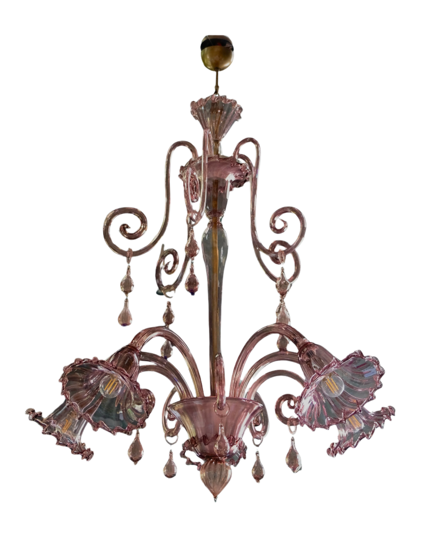 PINK MURANO GLASS VENETIAN CHANDELIER