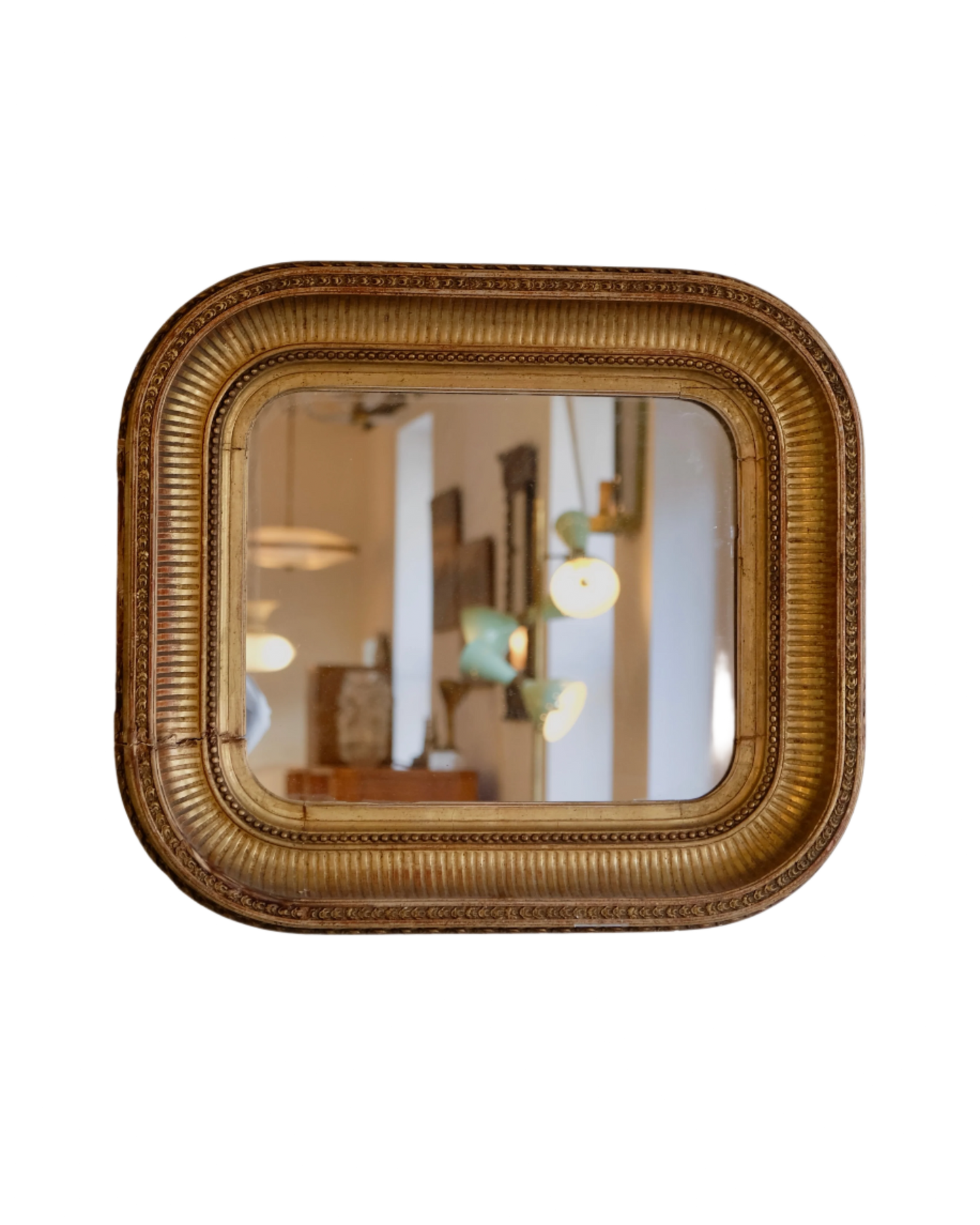 CURVED LINED LOUIS PHILIPPE GILDED MIRROR
