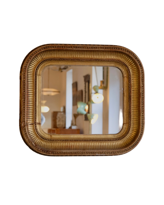 CURVED LINED LOUIS PHILIPPE GILDED MIRROR