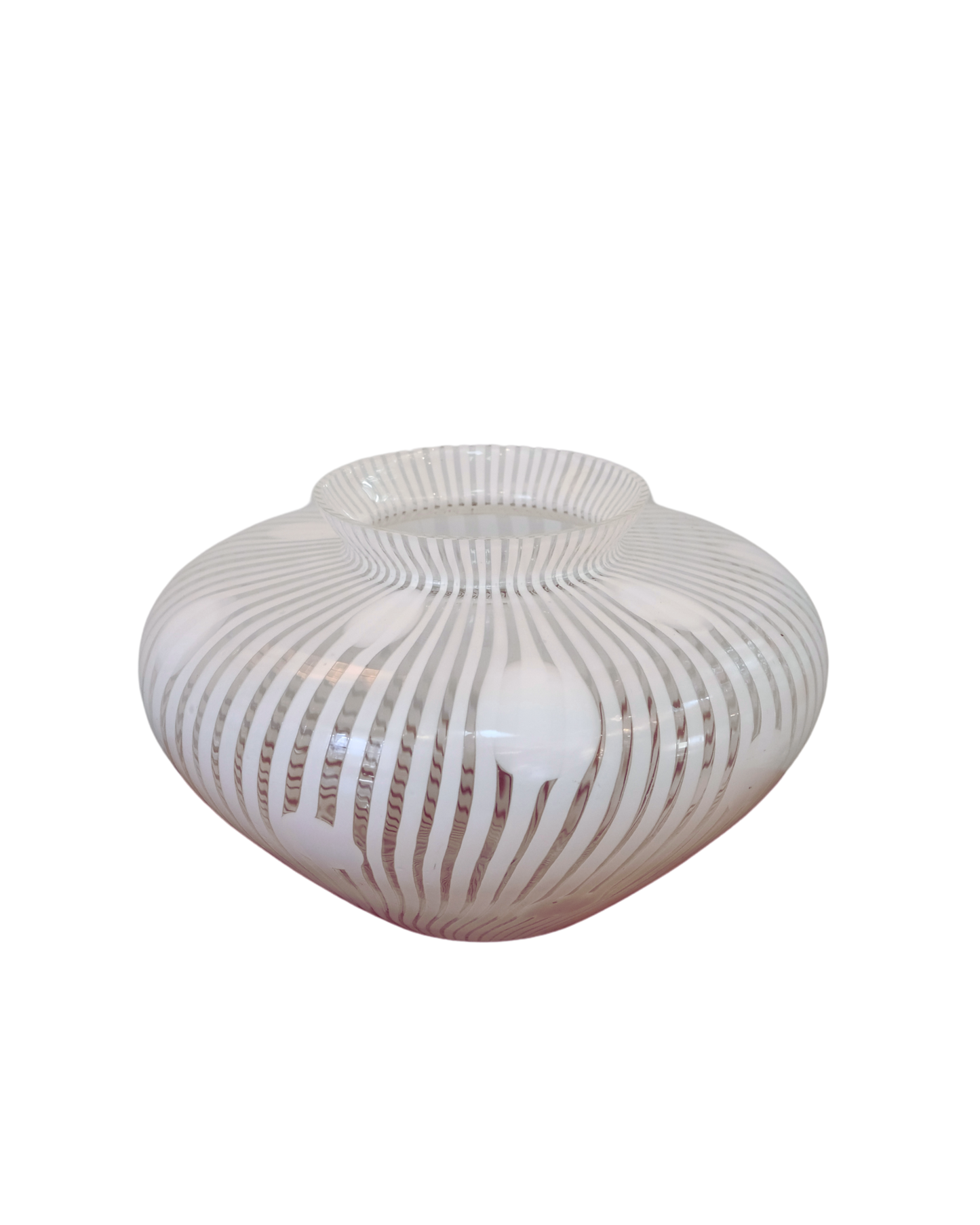 WHITE MURANO SWIRL VASE