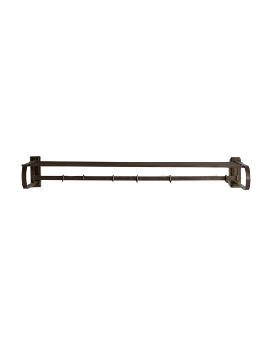 BRASS SEVEN HOOK TRAIN COAT RACK