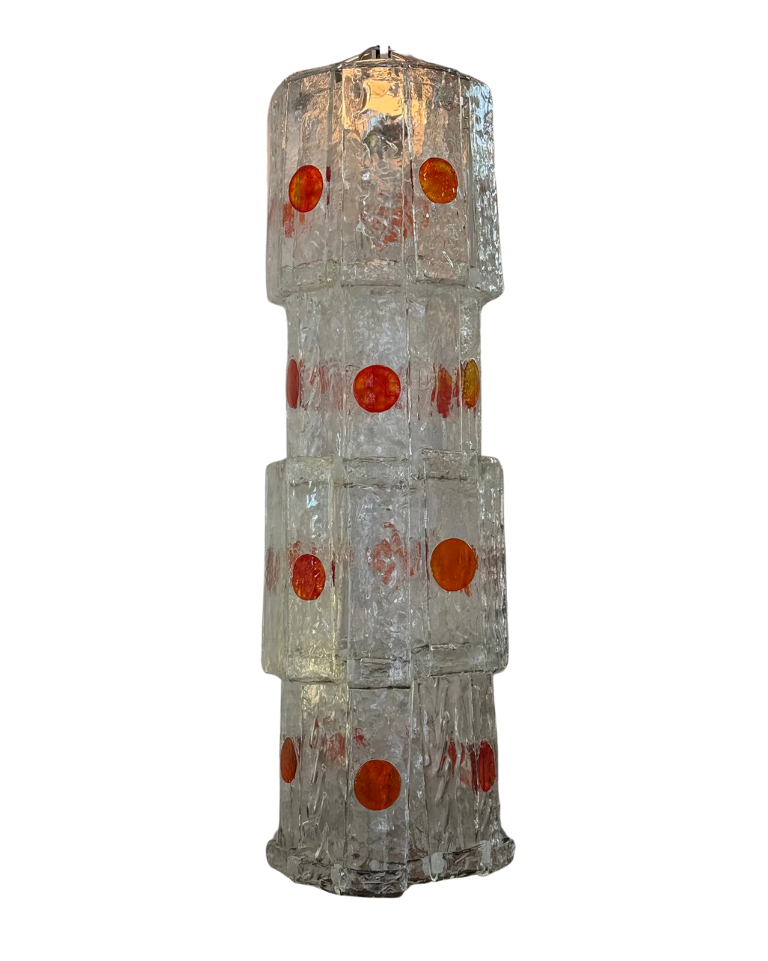 FOUR TIERED MURANO GLASS LINK PENDANT w. AMBER SPOT DETAIL