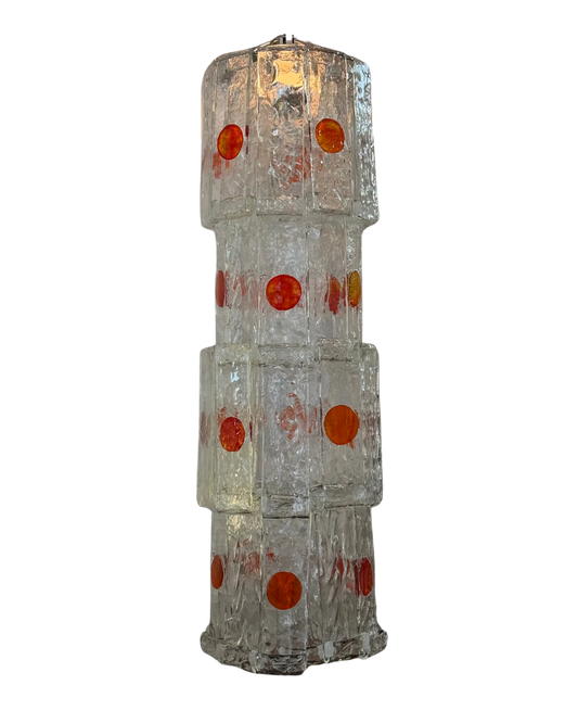 FOUR TIERED MURANO GLASS LINK PENDANT w. AMBER SPOT DETAIL