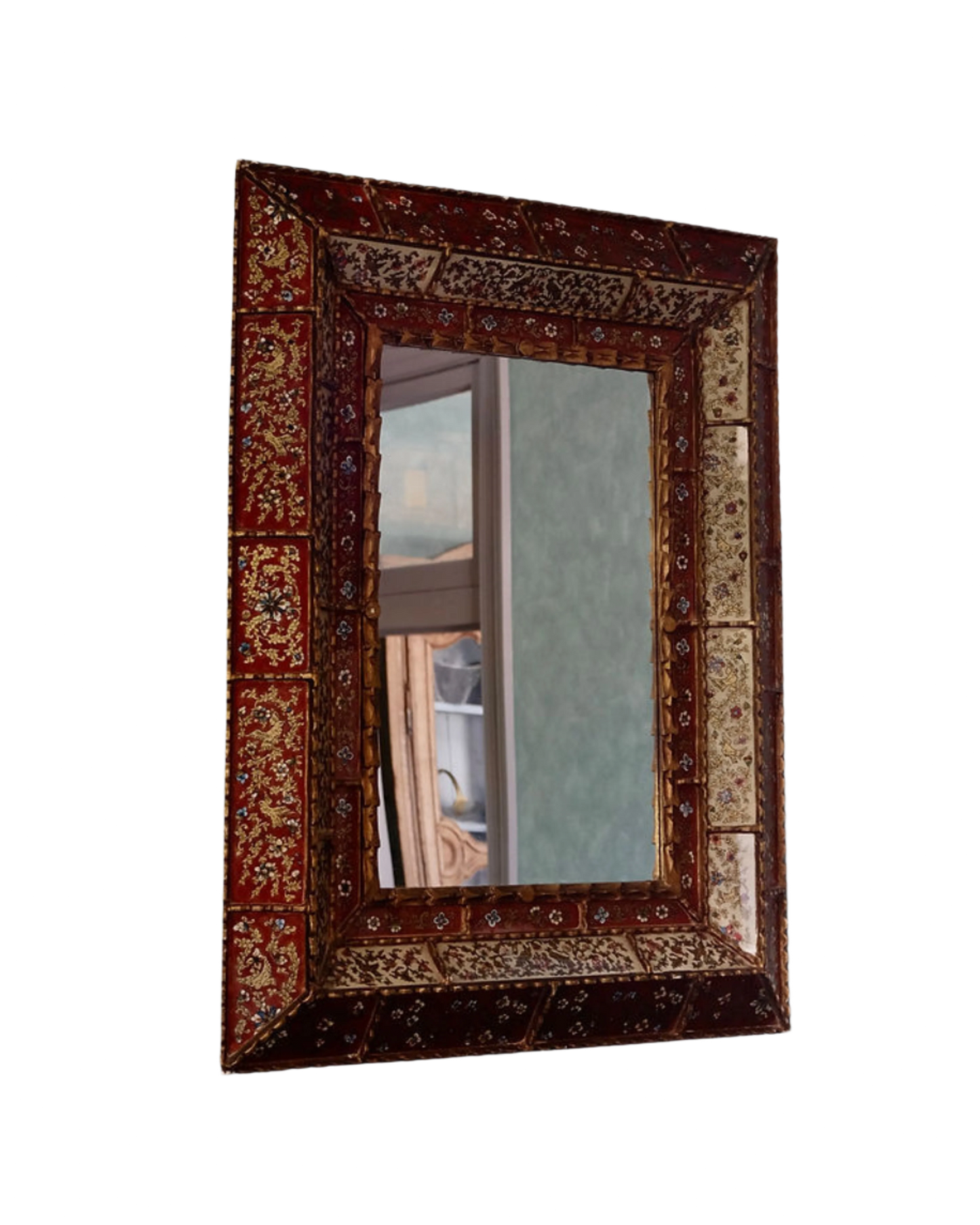 HAND PAINTED EGLOMISSE VENETIAN MIRROR