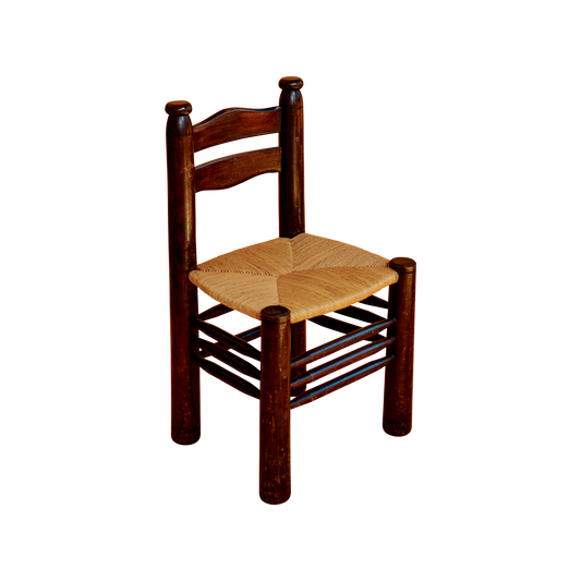 PAIR OF WALNUT RUSH SIDE CHAIRS