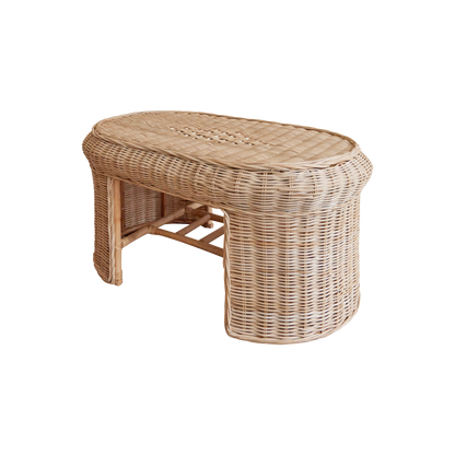 WOVEN CANE SETTING w. PIERRE FREY LINEN UPHOLSTERY