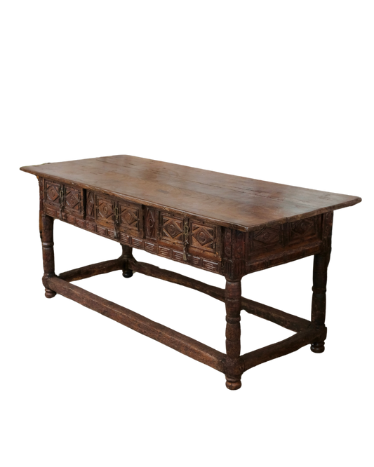 SPANISH 18th CENTURY THREE DRAWER CONSOLE TABLE
