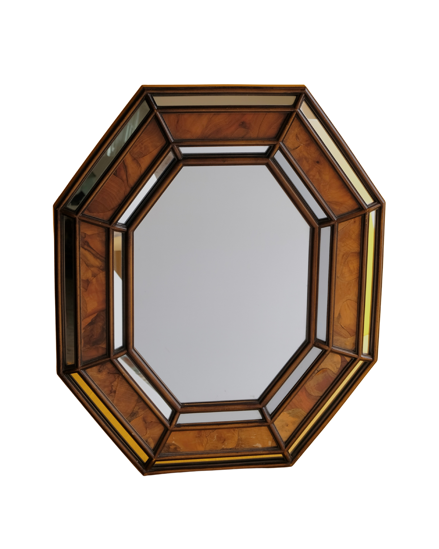 PAIR OF ART DECO VENETIAN BURL MIRRORS