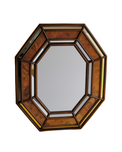 PAIR OF ART DECO VENETIAN BURL MIRRORS
