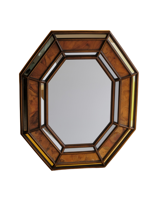 PAIR OF ART DECO VENETIAN BURL MIRRORS