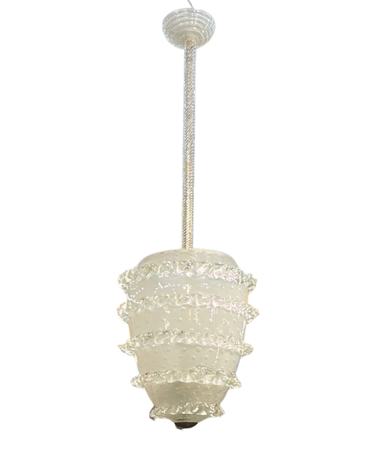 TEXTURED FIVE TIER SEEDED MURANO GLASS PENDANT