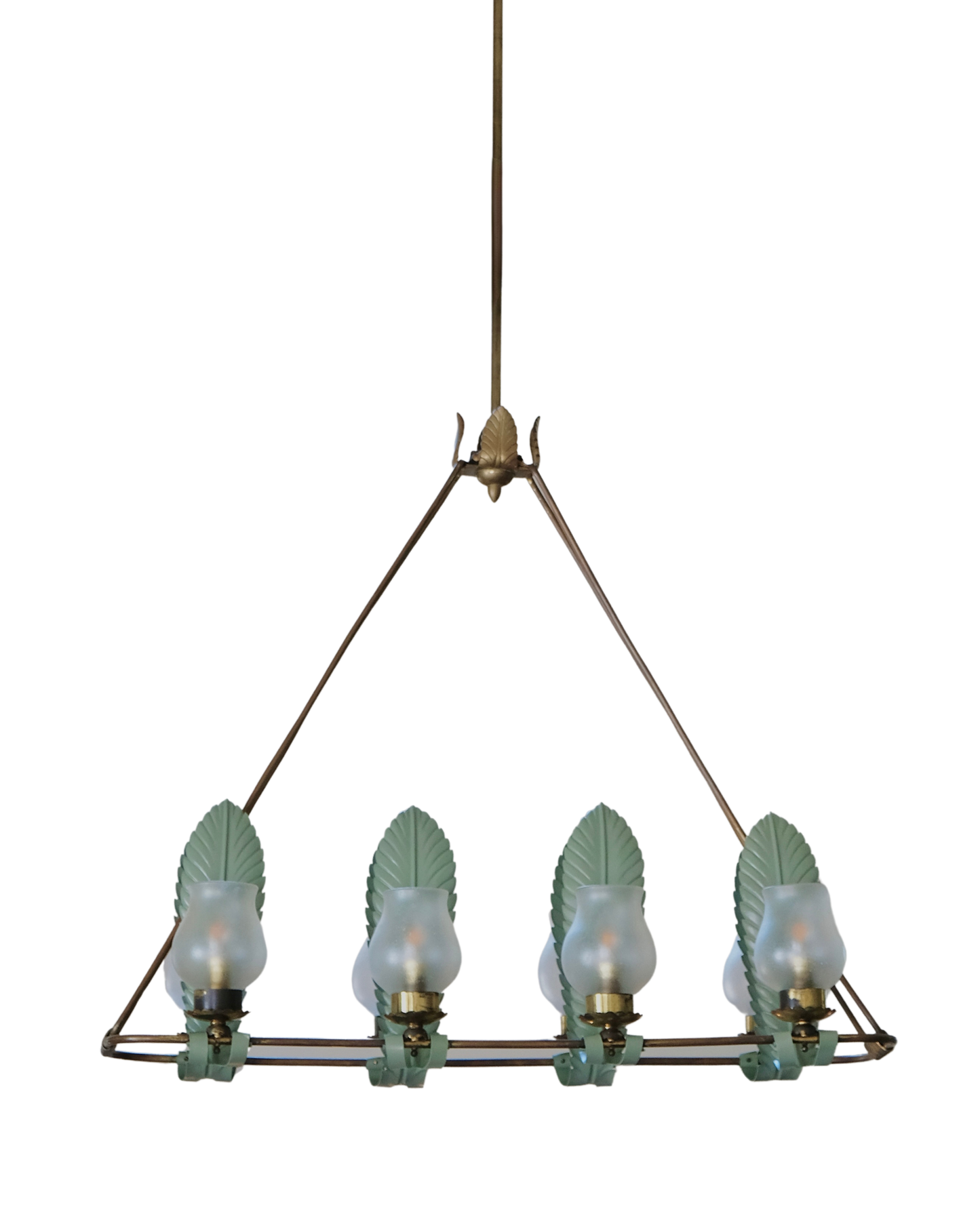 TRAINGULAR BRASS LEAF LIGHT