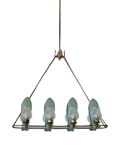 TRAINGULAR BRASS LEAF LIGHT
