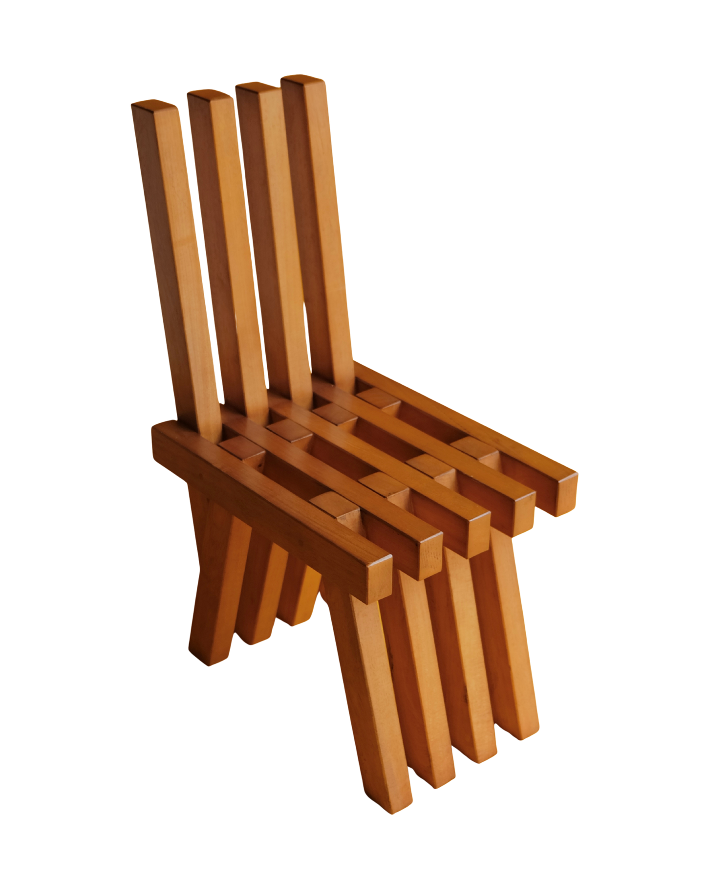 SET OF TWELVE BRUTALIST SLATTED OAK CHAIRS