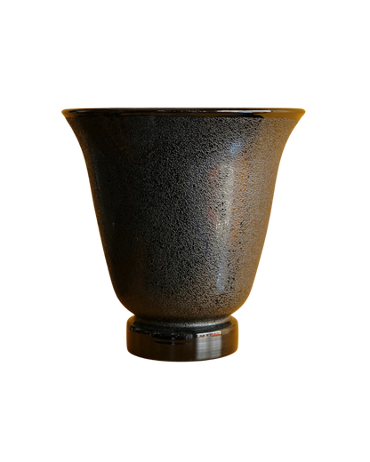 TEXTURED BLACK GLASS TABLE LAMP