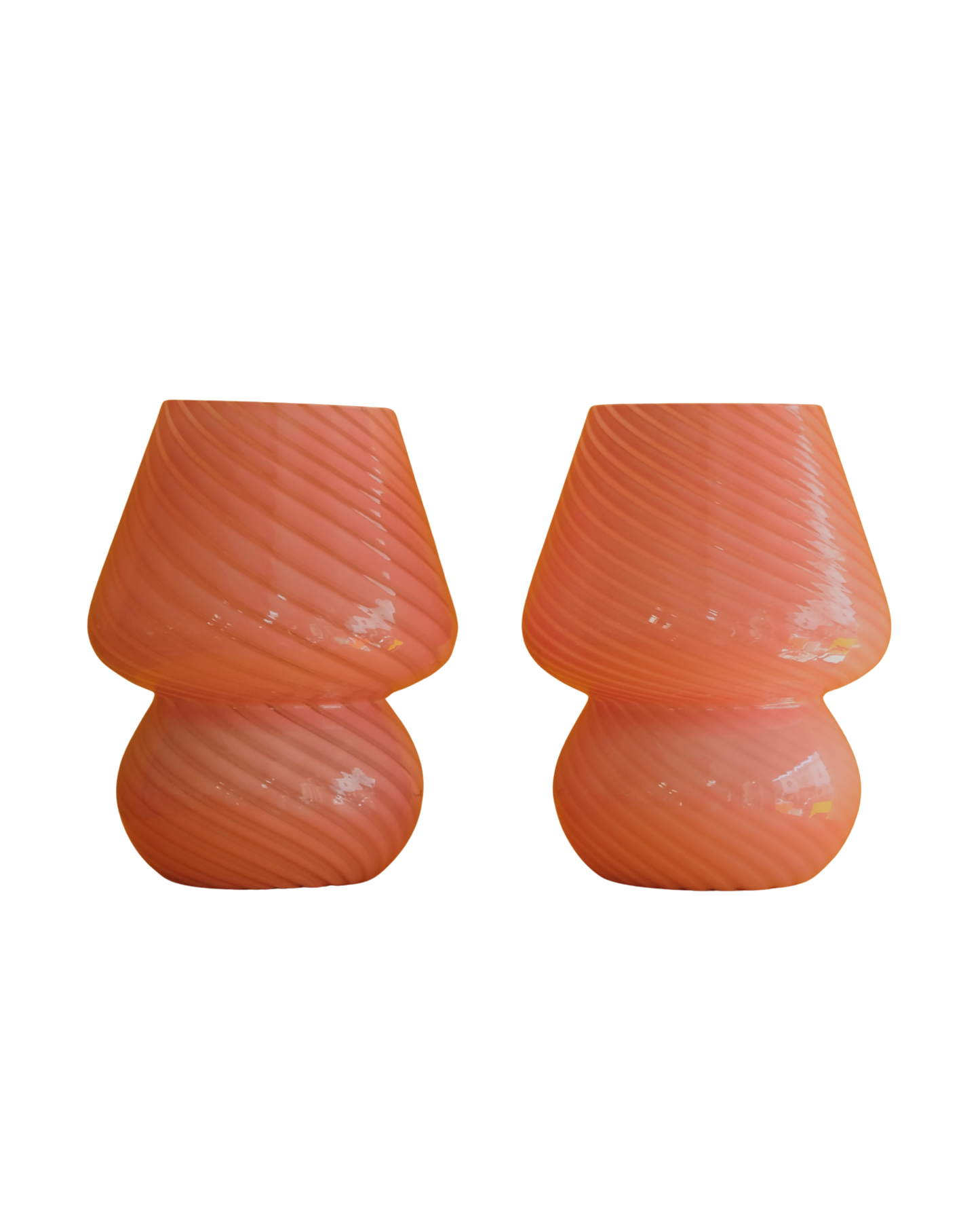 PETITE PINK SWIRL MURANO GLASS TABLE LAMPS