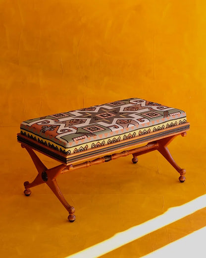 CROSS BENCH w. PIERRE FREY ARAPAHOS UPHOLSTERY