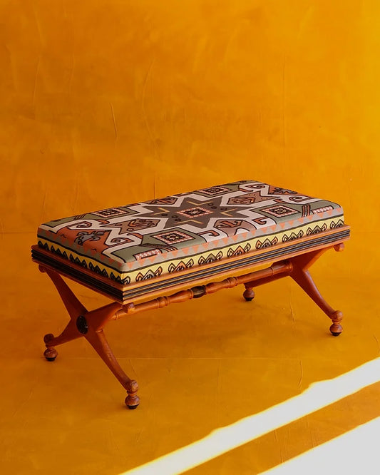 CROSS BENCH w. PIERRE FREY ARAPAHOS UPHOLSTERY